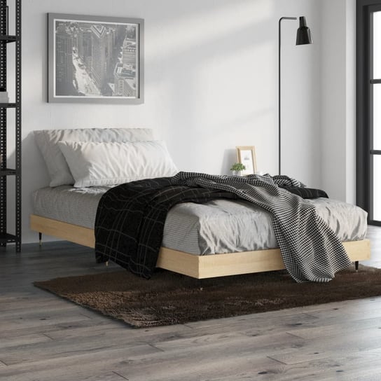 vidaXL Rama łóżka, dąb sonoma, 90x200 cm, materiał drewnopochodny vidaXL