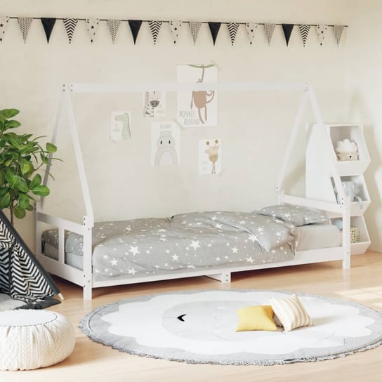 vidaXL Rama łóżka dla dzieci, biała, 80x200 cm, drewno sosnowe vidaXL