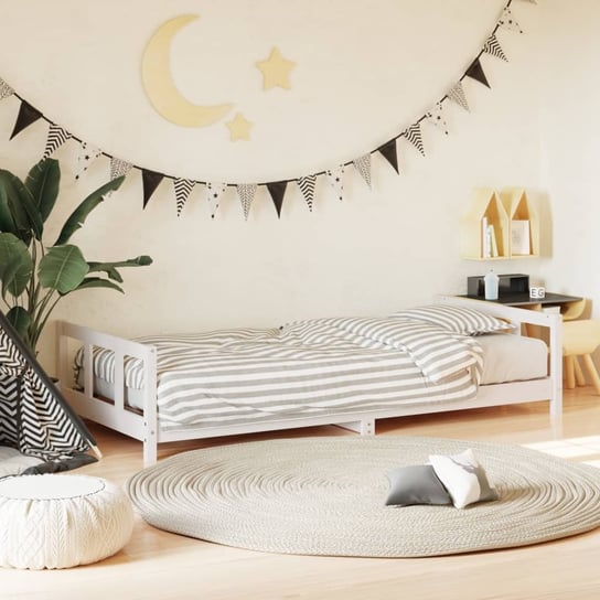 vidaXL Rama łóżka dla dzieci, biała, 90x190 cm, drewno sosnowe vidaXL
