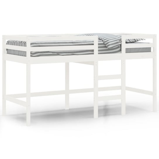 vidaXL Rama łóżka dla dzieci z drabinką, biała, 80x200 cm, lita sosna vidaXL