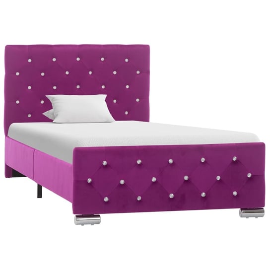 vidaXL Rama łóżka, fioletowa, tapicerowana aksamitem, 90x200 cm vidaXL