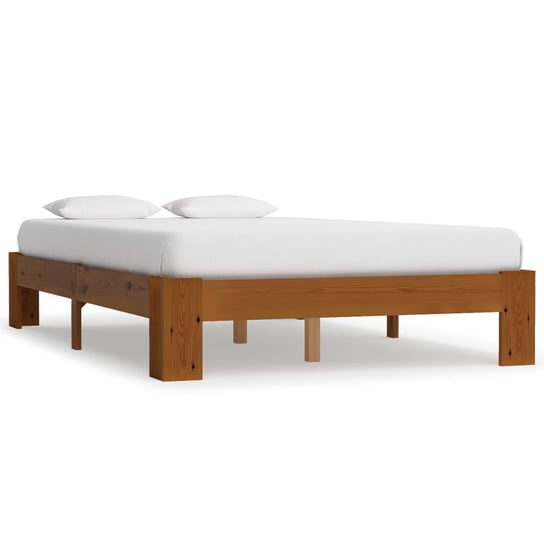 vidaXL Rama łóżka, jasnobrązowa, lite drewno sosnowe, 120 x 200 cm vidaXL