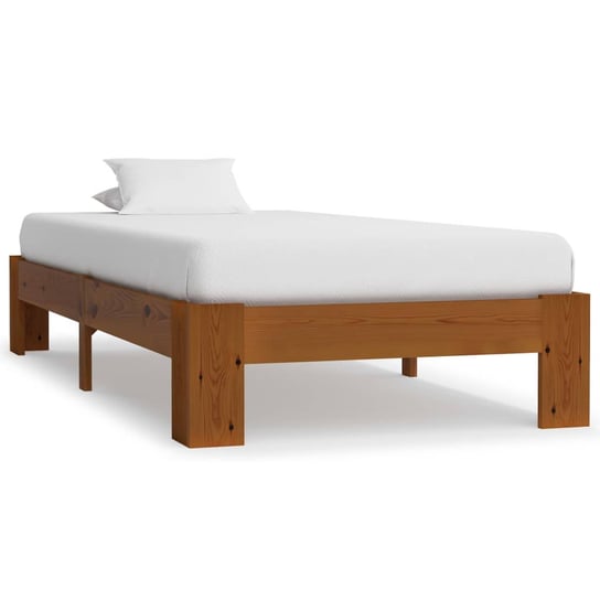 vidaXL Rama łóżka, jasnobrązowa, lite drewno sosnowe, 90 x 200 cm vidaXL