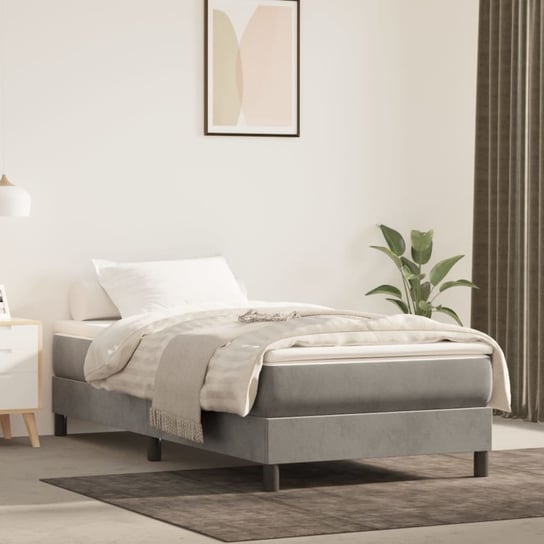 vidaXL Rama łóżka, jasnoszara, 100 x 200 cm, tapicerowana aksamitem vidaXL