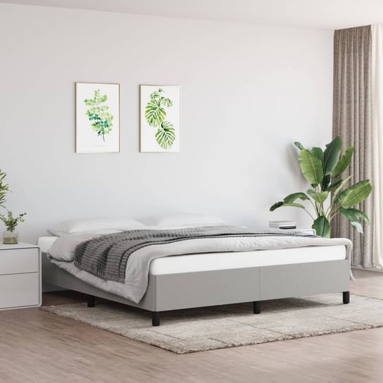 vidaXL Rama łóżka, jasnoszara, 160 x 200 cm, tapicerowana tkaniną vidaXL