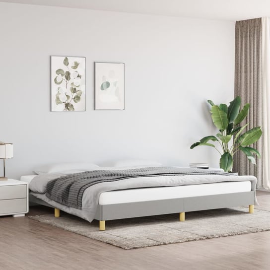 vidaXL Rama łóżka, jasnoszara, 200 x 200 cm, tapicerowana tkaniną vidaXL