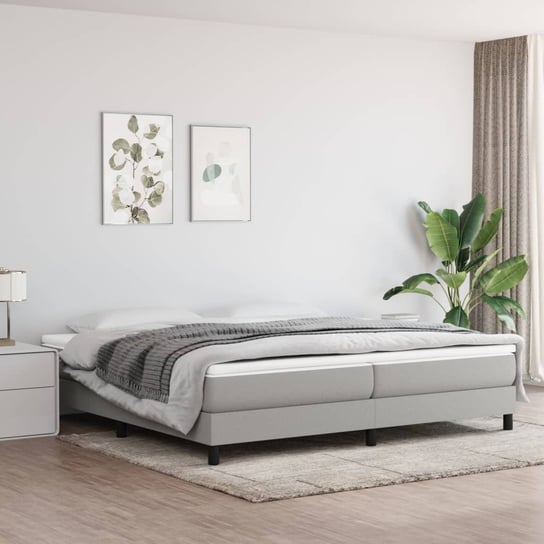 vidaXL Rama łóżka, jasnoszara, 200 x 200 cm, tapicerowana tkaniną vidaXL