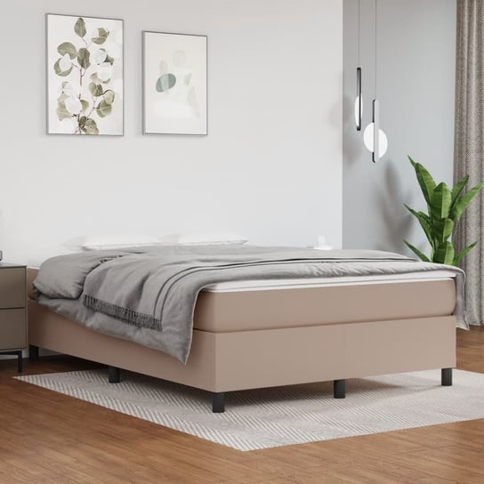 vidaXL Rama łóżka, kolor cappuccino, 140x200 cm, sztuczna skóra vidaXL