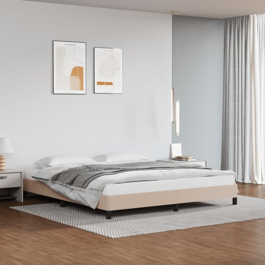 vidaXL Rama łóżka, kolor cappuccino, 180x200 cm, obite sztuczną skórą vidaXL
