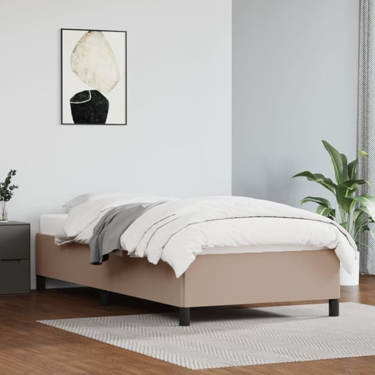 vidaXL Rama łóżka, kolor cappuccino, 90x200 cm, obite sztuczną skórą vidaXL