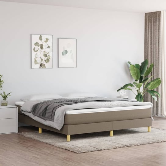 vidaXL Rama łóżka, kolor taupe, 160x200 cm, obita tkaniną vidaXL