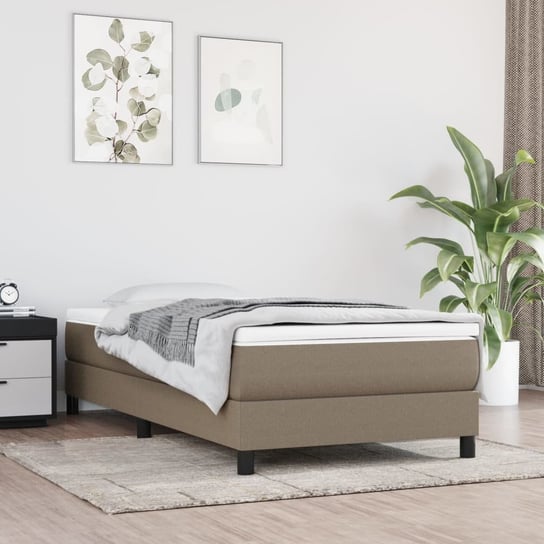vidaXL Rama łóżka, kolor taupe, 90x190 cm, tapicerowana tkaniną vidaXL