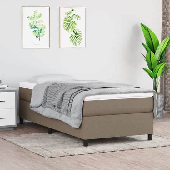 vidaXL Rama łóżka, kolor taupe, 90x200 cm, tapicerowana tkaniną vidaXL