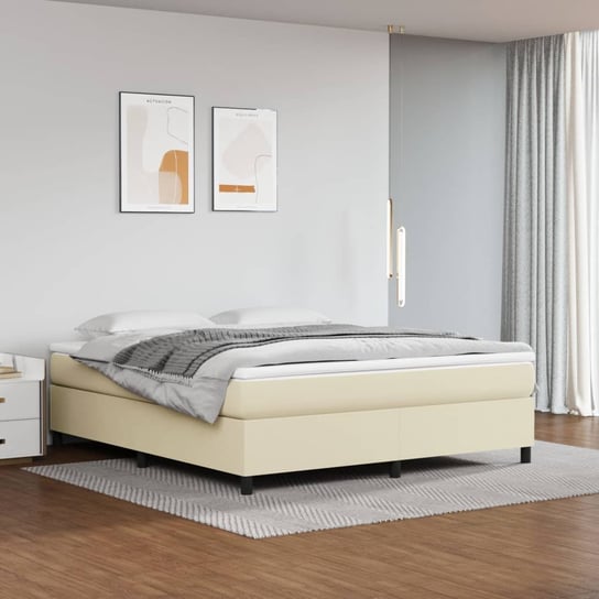 vidaXL Rama łóżka, kremowe, 180x200 cm, sztuczna skóra vidaXL
