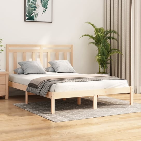 vidaXL Rama łóżka, lite drewno, 120x190 cm, podwójna vidaXL