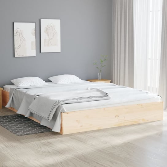 vidaXL Rama łóżka, lite drewno, 120x190 cm, podwójna vidaXL