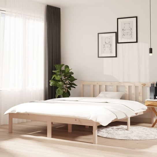 vidaXL Rama łóżka, lite drewno, 140 x 190 cm vidaXL