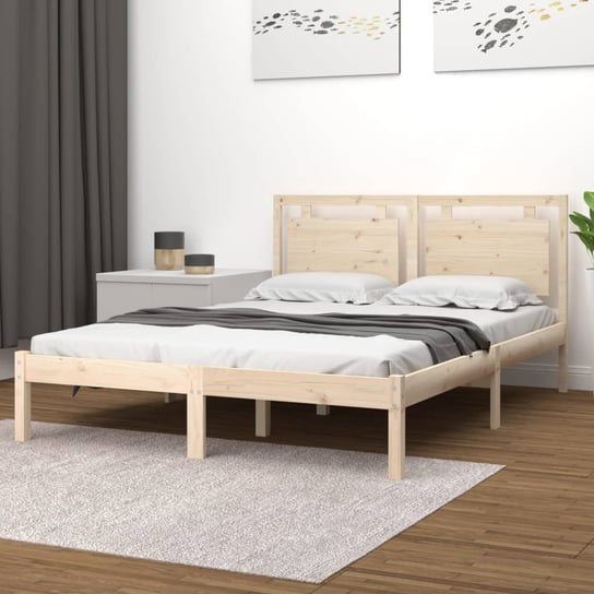 vidaXL Rama łóżka, lite drewno, 140x200 cm vidaXL