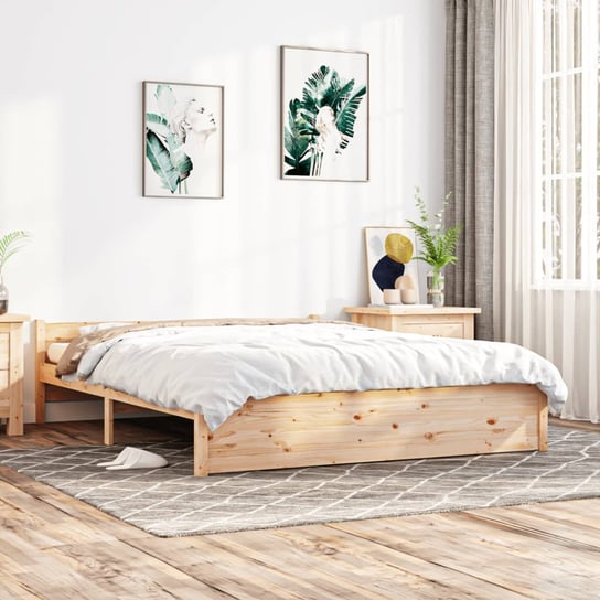 vidaXL Rama łóżka, lite drewno, 150x200 cm, King Size vidaXL
