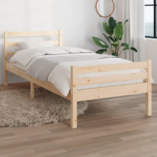 vidaXL Rama łóżka, lite drewno, 75x190 cm, pojedyncza vidaXL