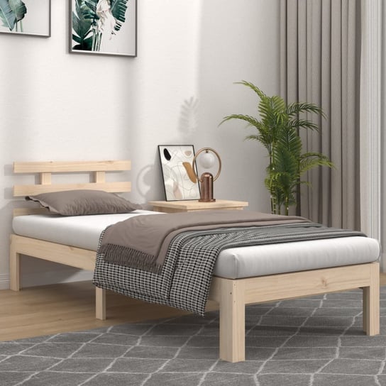 vidaXL Rama łóżka, lite drewno, 90x190 cm, pojedyncza vidaXL