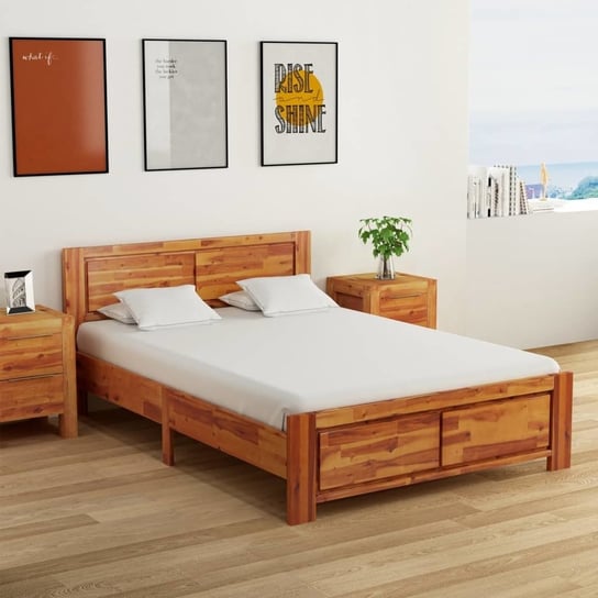 vidaXL Rama łóżka, lite drewno akacjowe, 140 x 200 cm vidaXL