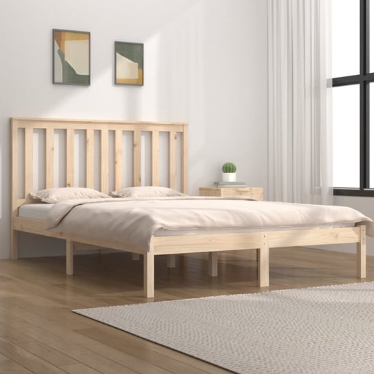 vidaXL Rama łóżka, lite drewno sosnowe, 120x190 cm, podwójna vidaXL