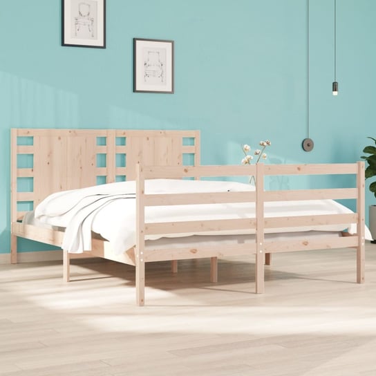 vidaXL Rama łóżka, lite drewno sosnowe, 120x190 cm, podwójna vidaXL