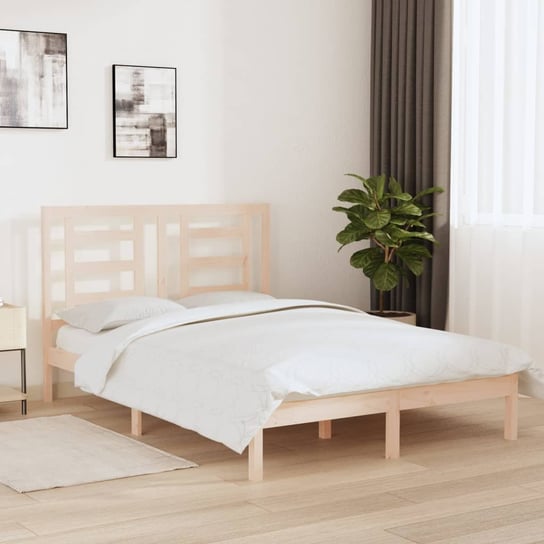 vidaXL Rama łóżka, lite drewno sosnowe, 135x190 cm,4FT6, podwójna vidaXL