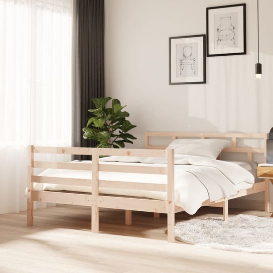 vidaXL Rama łóżka, lite drewno sosnowe, 140x190 cm Jamara