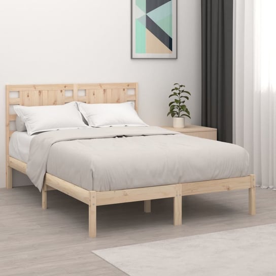 vidaXL Rama łóżka, lite drewno sosnowe, 140x190 cm vidaXL