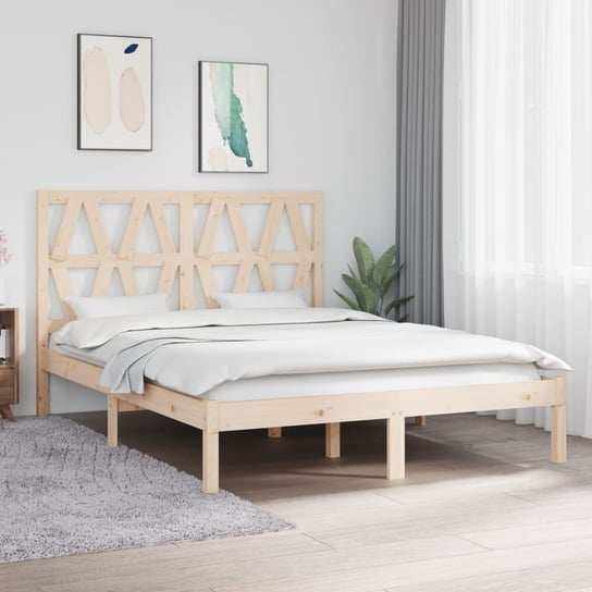vidaXL Rama łóżka, lite drewno sosnowe, 140x200 cm vidaXL