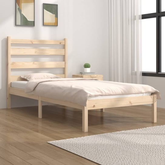 vidaXL Rama łóżka, lite drewno sosnowe, 75x190 cm, pojedyncza vidaXL