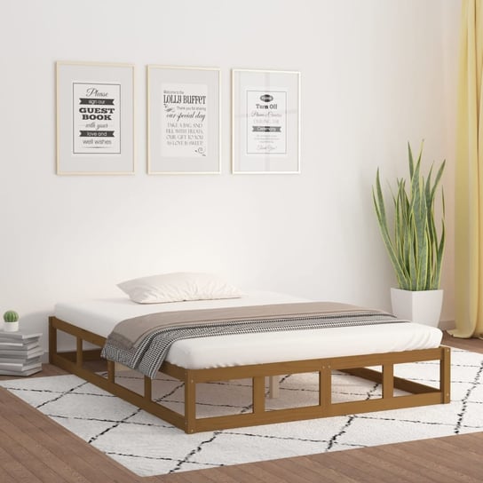 vidaXL Rama łóżka, miodowy brąz, 120 x 200 cm, lite drewno vidaXL