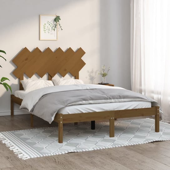 vidaXL Rama łóżka, miodowy brąz, 120x190 cm, lite drewno vidaXL