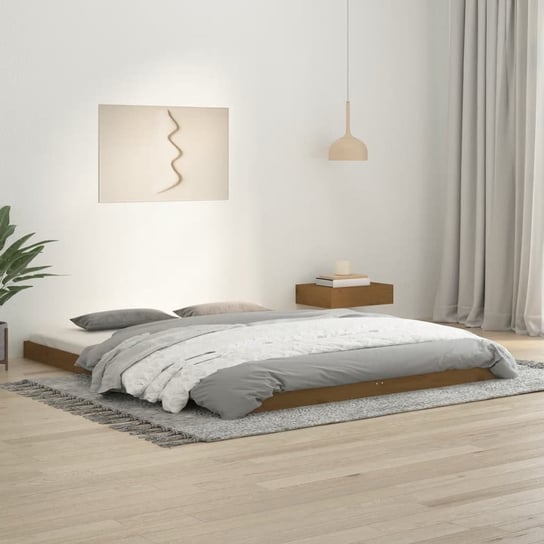 vidaXL Rama łóżka, miodowy brąz, 160 x 200 cm, lite drewno sosnowe vidaXL
