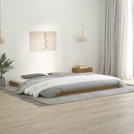 vidaXL Rama łóżka, miodowy brąz, 200 x 200 cm, lite drewno sosnowe vidaXL