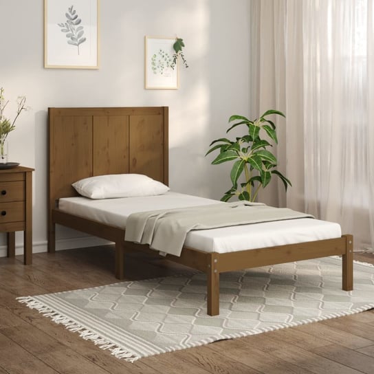 vidaXL Rama łóżka, miodowy brąz, drewno sosnowe, 90x190 cm, pojedyncza vidaXL