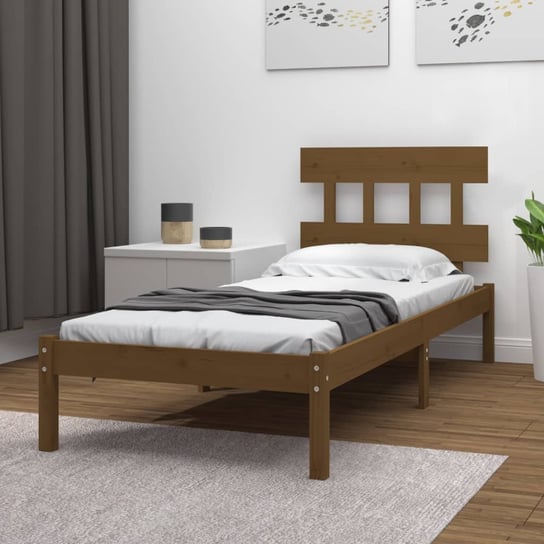 vidaXL Rama łóżka, miodowy brąz, lite drewno, 100 x 200 cm vidaXL