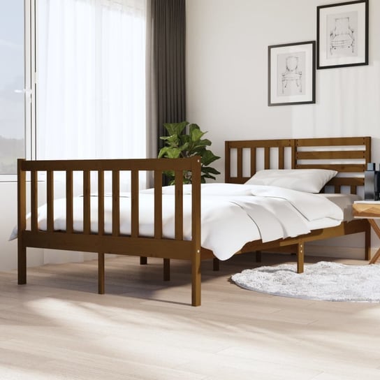 vidaXL Rama łóżka, miodowy brąz, lite drewno, 120 x 200 cm vidaXL