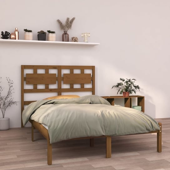 vidaXL Rama łóżka, miodowy brąz, lite drewno, 140x200 cm vidaXL