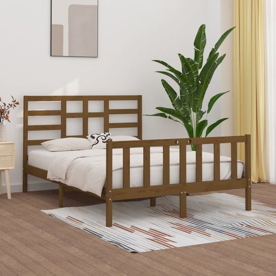 vidaXL Rama łóżka, miodowy brąz, lite drewno, 150x200 cm vidaXL