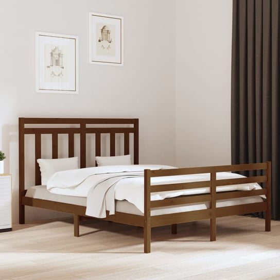 vidaXL Rama łóżka, miodowy brąz, lite drewno, 160 x 200 cm vidaXL