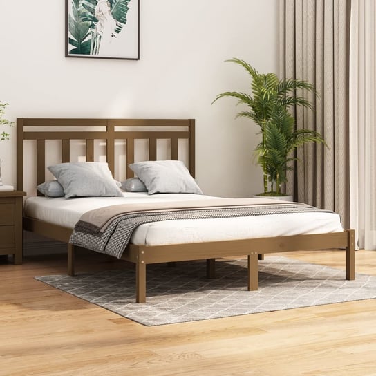 vidaXL Rama łóżka, miodowy brąz, lite drewno, 160 x 200 cm vidaXL