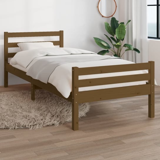 vidaXL Rama łóżka, miodowy brąz, lite drewno, 90 x 200 cm vidaXL