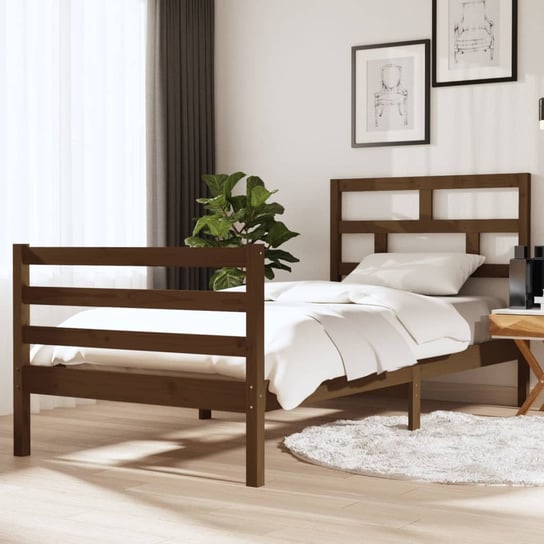 vidaXL Rama łóżka, miodowy brąz, lite drewno, 90x190 cm, 3FT Esschert Design