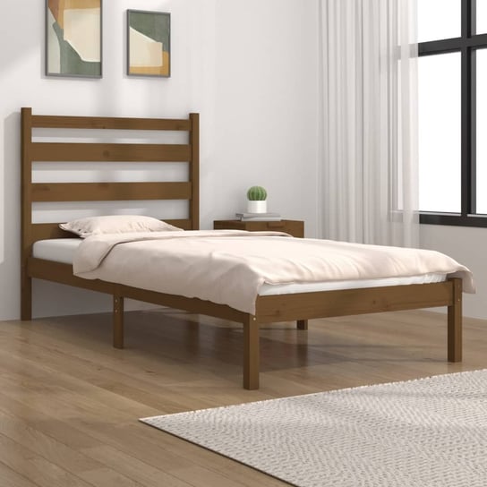 vidaXL Rama łóżka, miodowy brąz, lite drewno sosnowe, 100 x 200 cm vidaXL