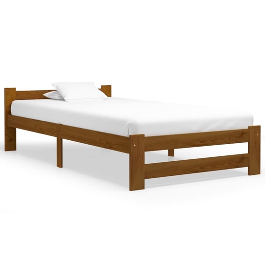 vidaXL Rama łóżka, miodowy brąz, lite drewno sosnowe, 100 x 200 cm vidaXL