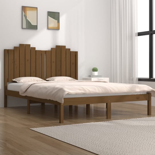 vidaXL Rama łóżka, miodowy brąz, lite drewno sosnowe, 120 x 200 cm vidaXL