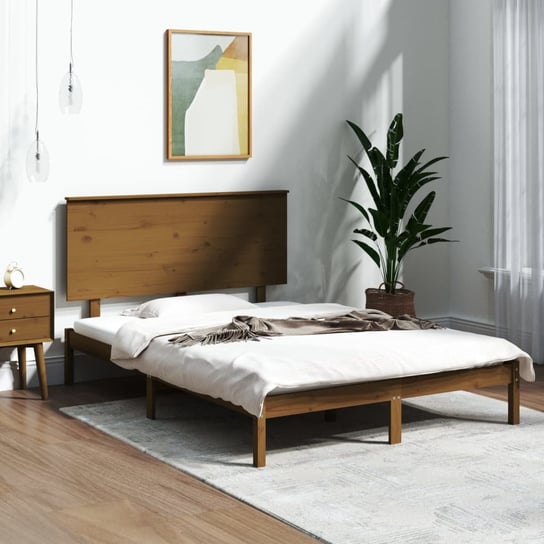vidaXL Rama łóżka, miodowy brąz, lite drewno sosnowe, 120x200 cm vidaXL